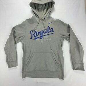 Nike Kansas City Royals World Series Hoodie Gray‎ Therma-FIT Mens Small